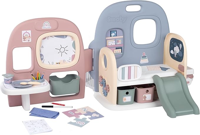 Smoby: Childcare Center Playset - Kids Play Center for Baby Dolls, 5 Play Areas & 27 Accessories Included, Ages 3+
