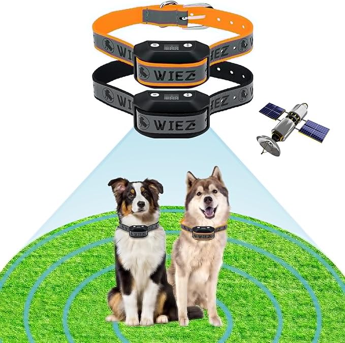 GPS Wireless Dog Fence, Electric Dog Fence, Range 65-3281ft, Adjustable Warning Strength, Rechargeable, Pet Containment System, Harmless and Suitable for All Dogs