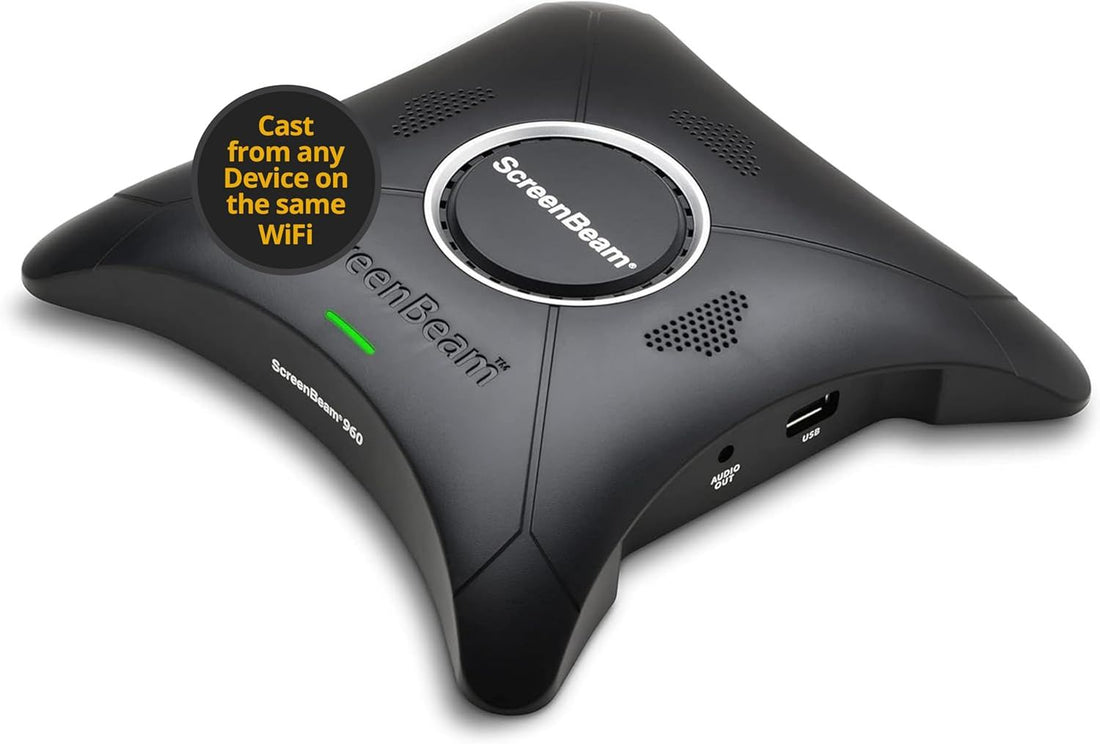 ScreenBeam 960 Wireless Display Receiver – Native Screen Mirroring, Supports Windows/Android/Apple Devices, Supports Miracast, Receiver Connects to Display or Projector via USB/HDMI Cable