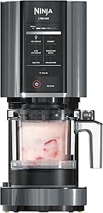 SharkNinja NC299AMZ CREAMi Ice Cream Maker, for Gelato, Mix-ins, Milkshakes, Sorbet, Smoothie Bowls & More, 7 One-Touch Programs, with (1) Pint Container Lid, Perfect Kids, Matte Black, 60 oz