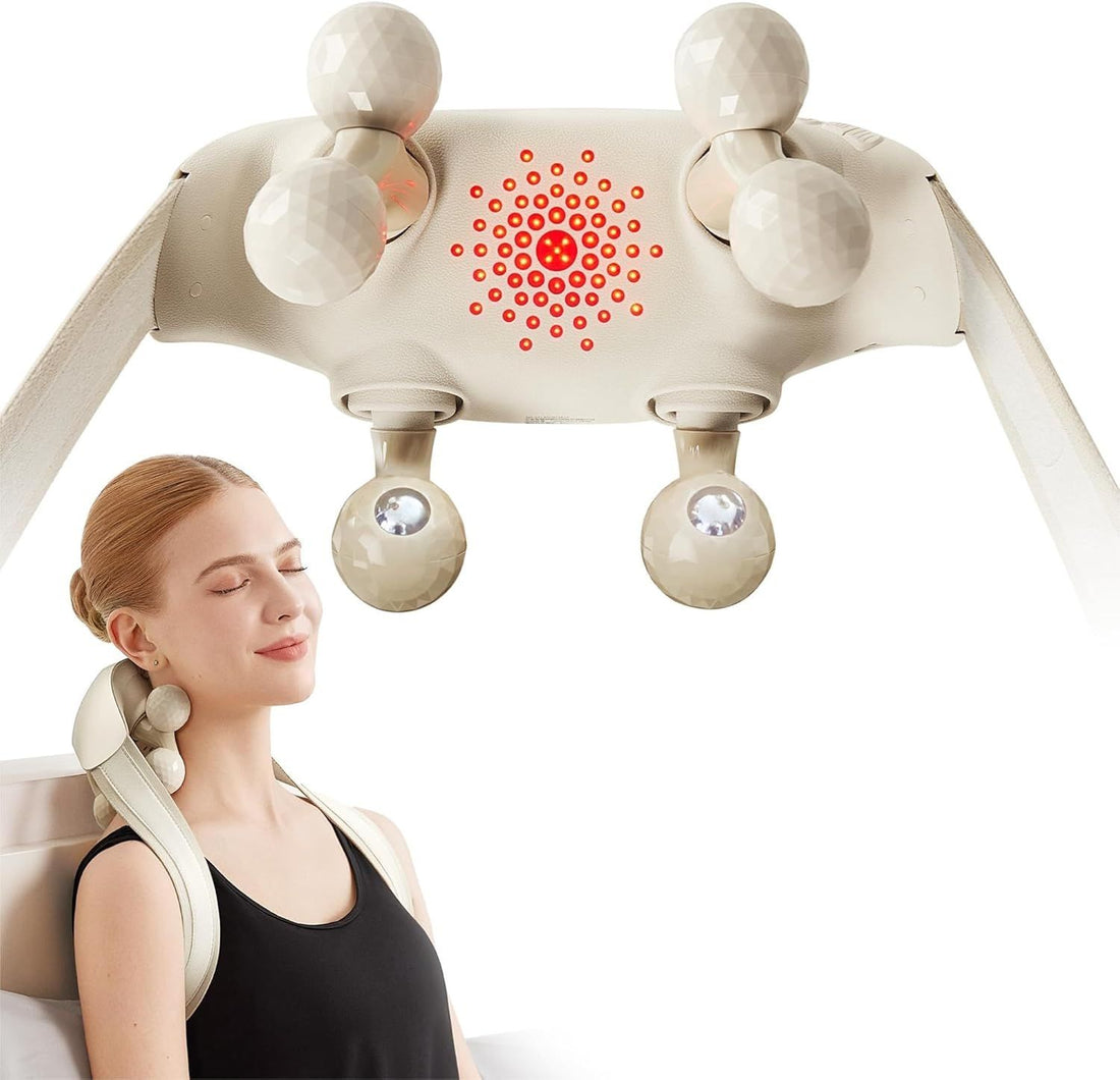 SKG Neck Massager for Pain Relief Deep Tissue Eligible Shiatsu Shoulder Massger with Heat, H7 Ultra Gifts for Men and Women Birthday
