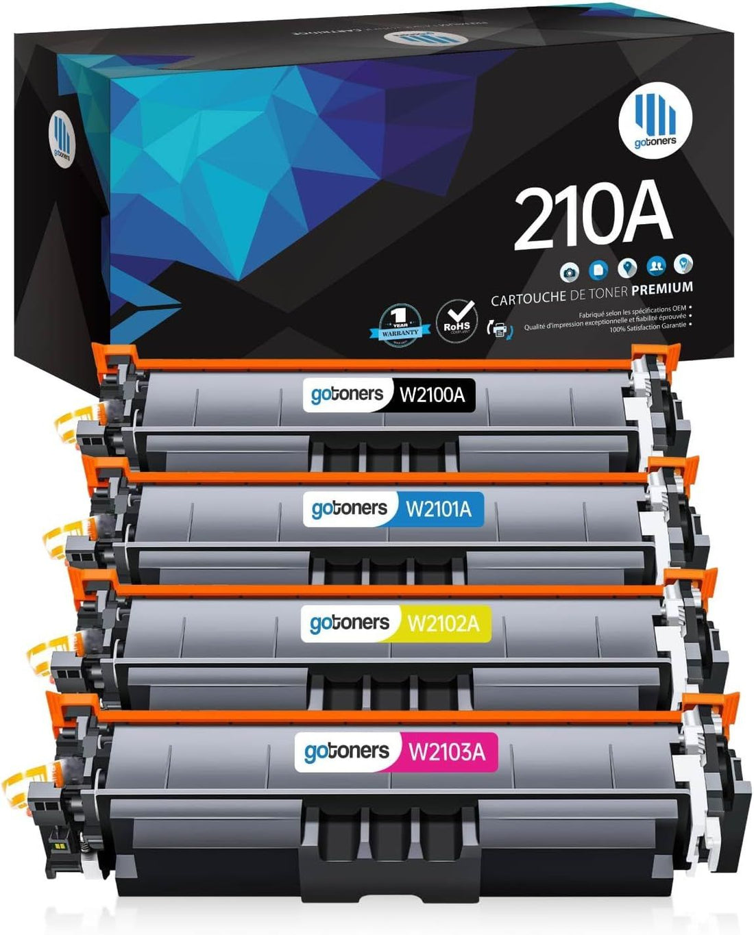 210A W2100A Toner Replacement for HP 210X W2100X Cartridge with Latest Chip for Color Laser Pro 4301fdw 4301fdn 4201dn 4201dw 4301dw 4-Pack