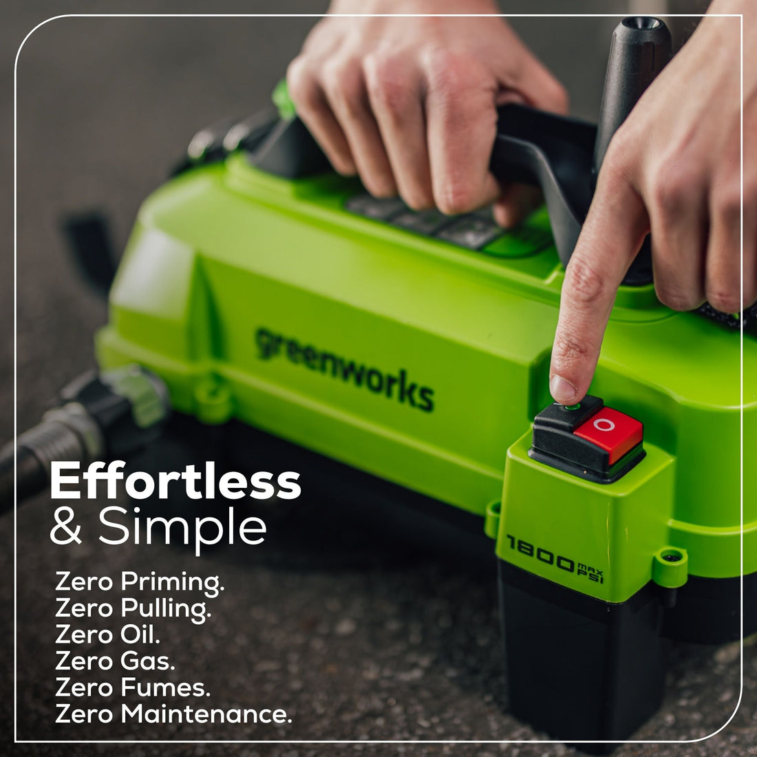 Greenworks 1800-PSI 1.2-GPM Cold Water Electric Pressure washer with 2 Spray Tips