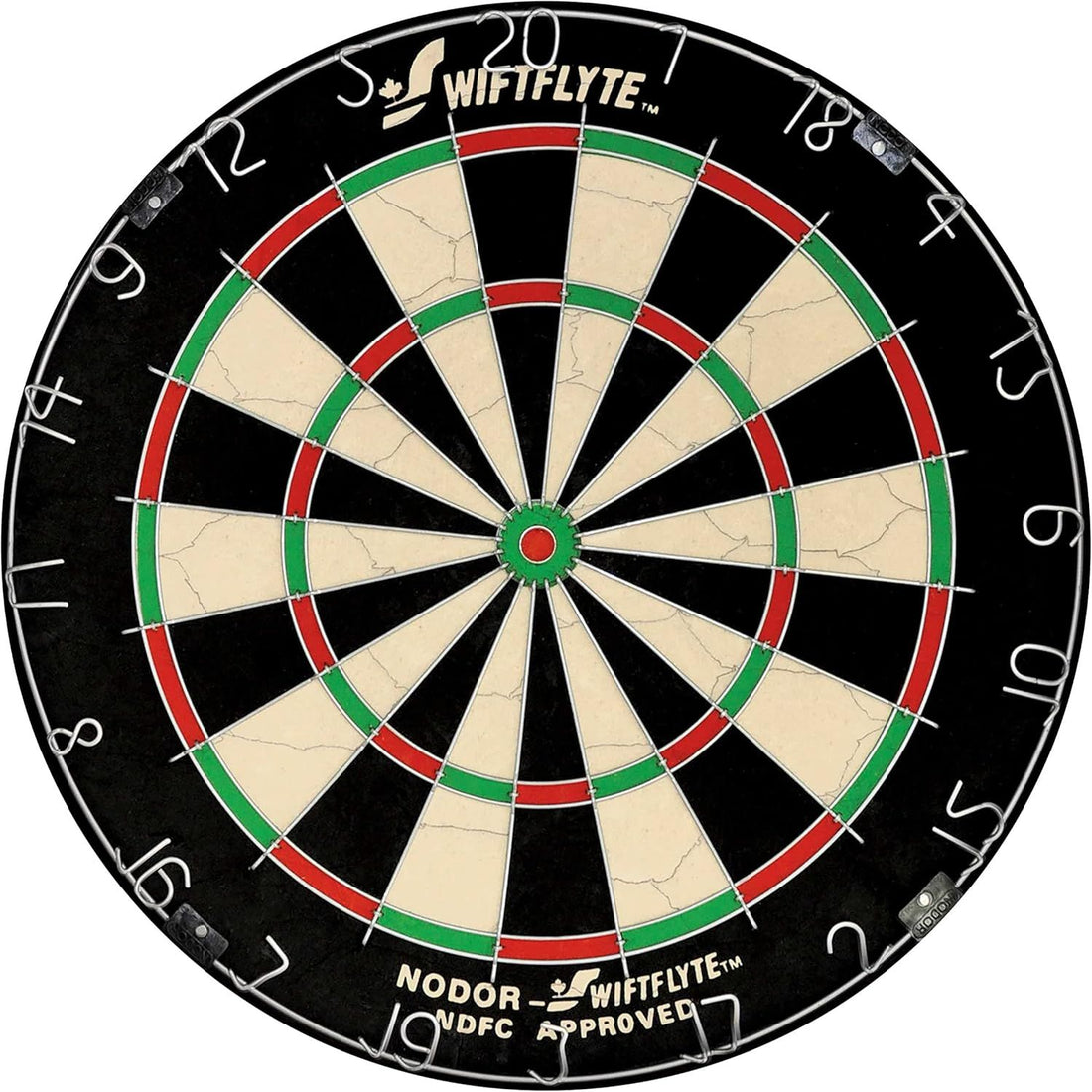 Swiftflyte Nodor Tournament Sisal Bristle Dartboard with Staple-Free Bullseye