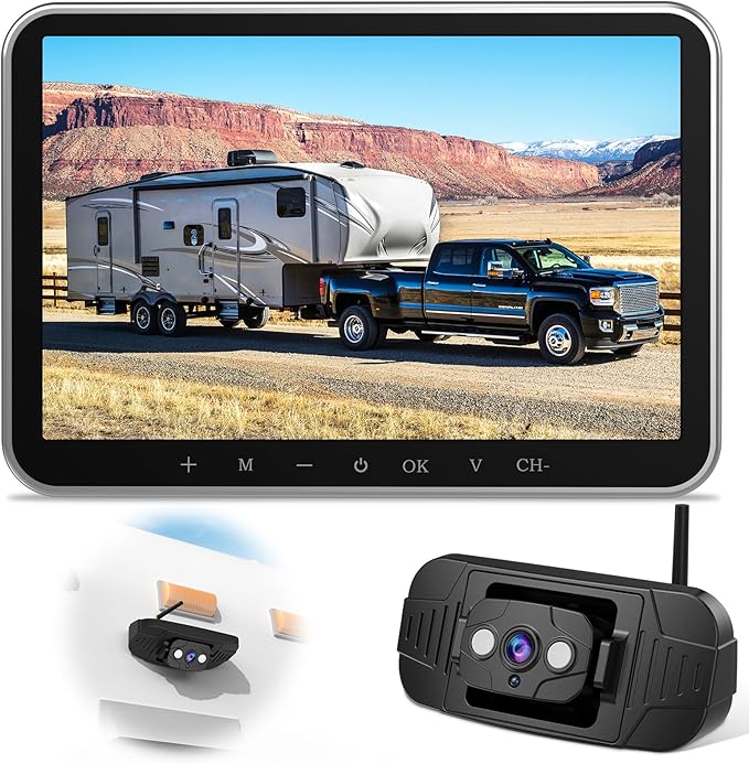 8-Inch Wireless Backup Camera for RV Trailer: HD 1080P Recording RV Camera Compatible Furrion - Strong Signal Rear View Camera for Camper Trucks