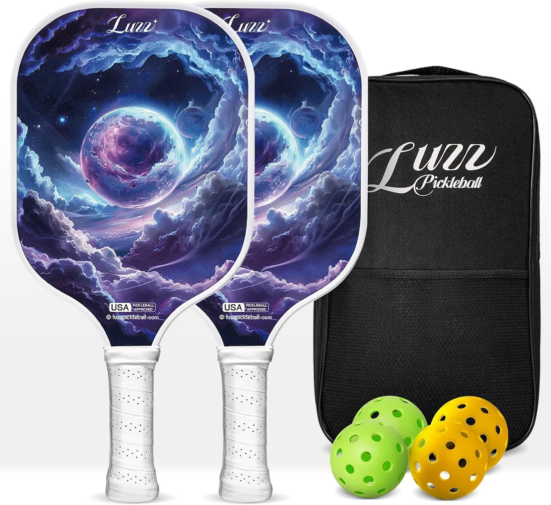 LUZZ Pickleball Paddles Set of 2, T700 Carbon Fiber Raquette Pickleball USAPA Approved Pickle Ball Rackets for Men Women Beginners Sandblasted Surface with Honeycomb Core