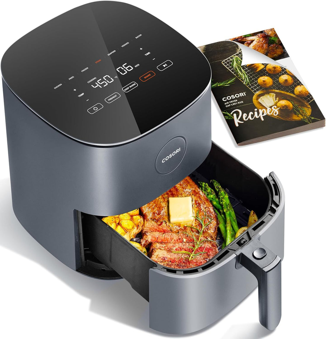 Cosori Air Fryer 5Qt (4.7L), 9-In-1 Less Oil Airfryer Oven, UP to 450ā, Quiet Operation, 130 Exclusive Recipes, Nonstick Basket, Compact, Dishwasher Safe