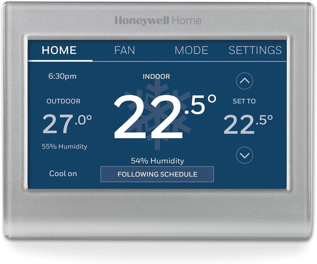 Honeywell Home RTH9585WF Wi-Fi Smart Colour Thermostat, 7-Day Programmable, Touchscreen, Energy Star, Alexa Ready, C-Wire Required, Not Compatible with Line Volt Heating, Silver