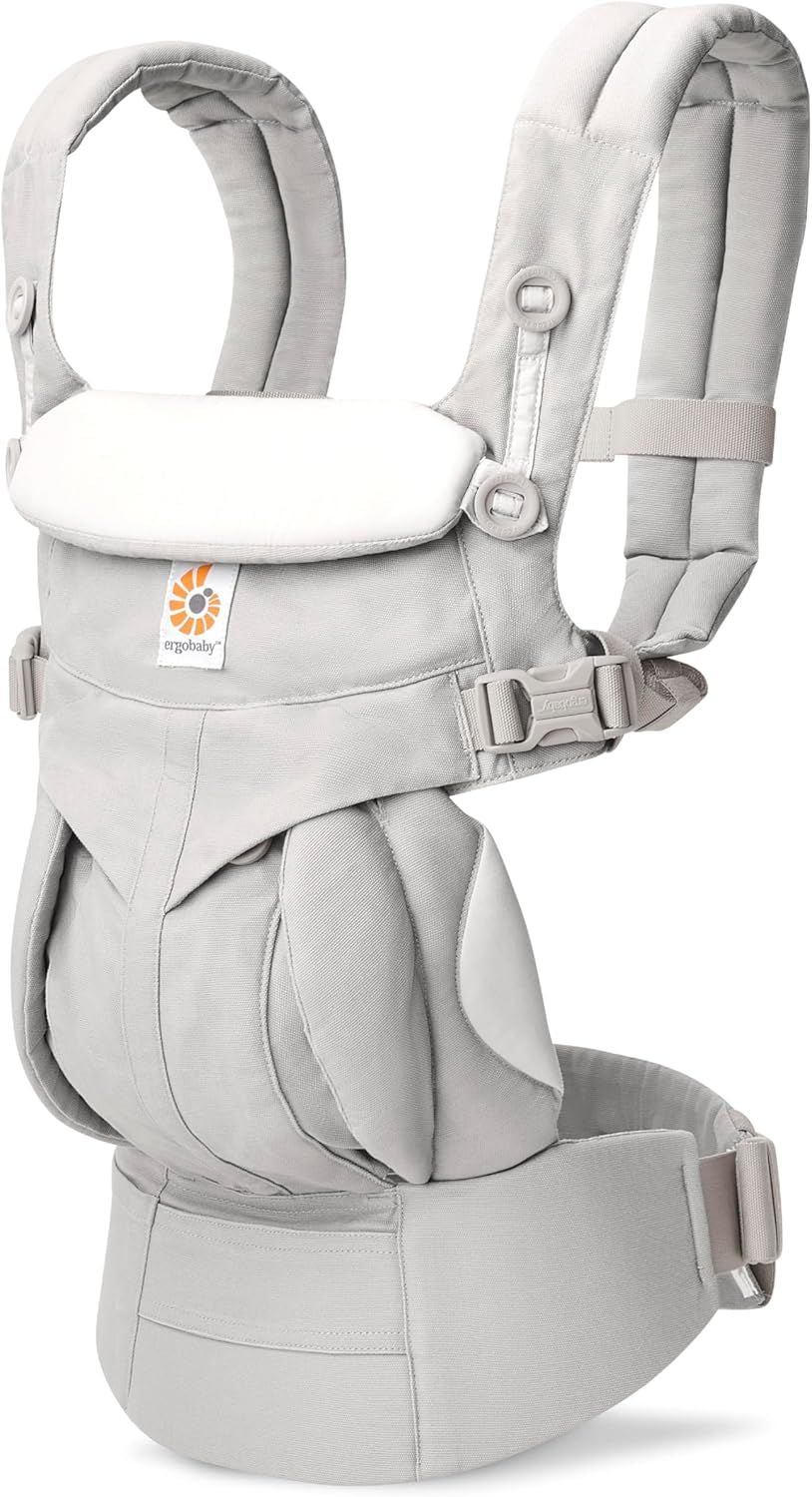 Ergobaby Omni Classic Baby Carrier for Newborn to Toddlers 0-48 Months (7-45 lbs) - 4-Position 100% Premium Cotton Baby Carrier with Ergonomic Support - Pearl Grey