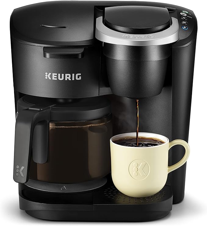 Keurig K-Duo Essentials Coffee Maker, with Single Serve K-Cup Pod and 12 Cup Carafe Brewer, Black