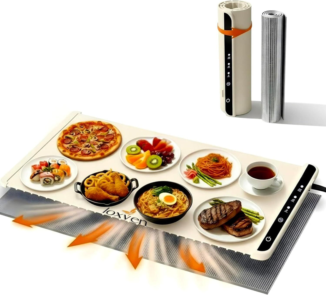 Extra Large Food Warming Mat 36x15 Inch, Electric Food Warming Tray with Heat-Resistant Pad, 6 Temperature & 6 Timer Settings, Child Lock Safety, Portable Buffet Server for Parties, Holidays & Dinners