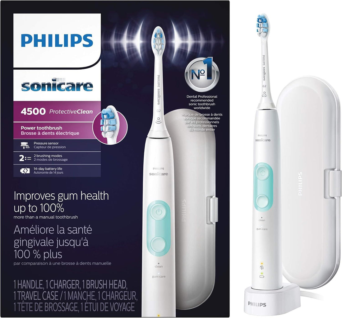 Philips Sonicare ProtectiveClean 4500 Rechargeable Electric Toothbrush, White, HX6827/11