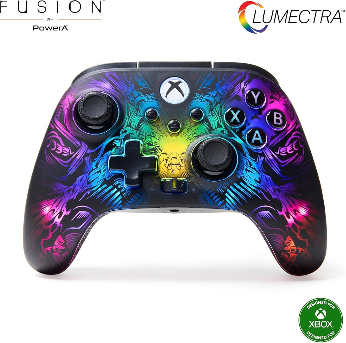 PowerA FUSION Pro Wireless Controller for Xbox Series X|S with Lumectra™, RGB lighting, hidden design, adjustable height thumbsticks, Hall Effect modules, pro gaming controller, low latency wireless, mappable buttons, works with Xbox One and Windows 10/11