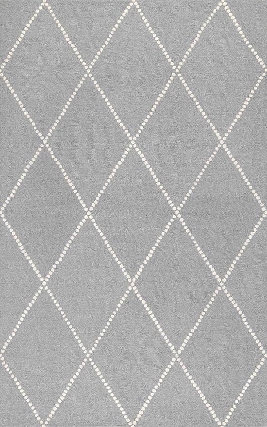 nuLOOM Hand Tufted Elvia Area Rug, 7' 6 x 9' 6, Light Grey