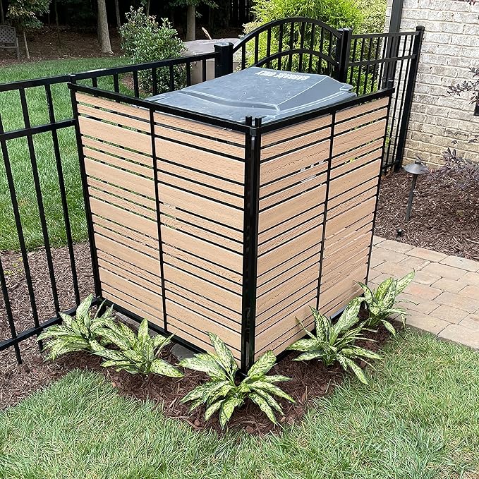 Enclo Privacy Screens 3.5ft H x 3ft W EC18003 Bedford WoodTek Vinyl Outdoor Privacy Fence Panel Screen No Dig Kit, Cedar (2-Pack)