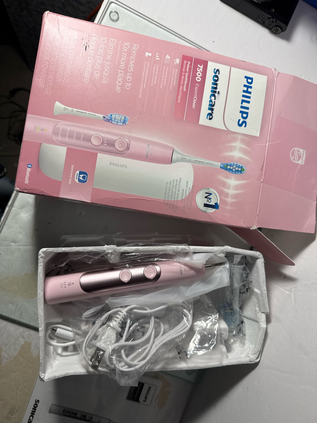 Philips Sonicare ExpertClean 7500 Pink, Rechargeable Electric Power Toothbrush, HX9690/07