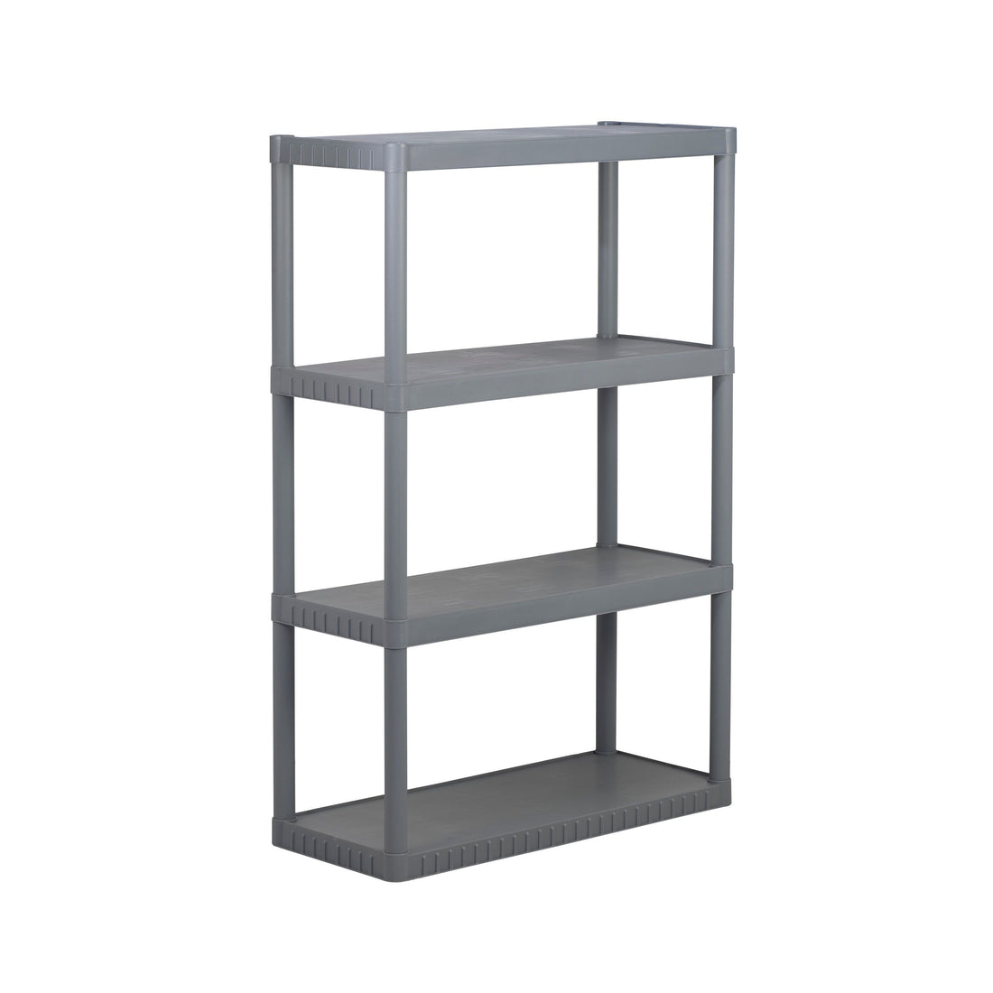 Project Source 34.75-in W x 15.06-in D x 52.625-in H 4 -Tier Gray Plastic Utility Shelving Unit