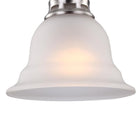 Project Source Fallsbrook 1 -Light Brushed nickel Traditional Etched glass Bell Mini Hanging Pendant Light