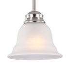 Project Source Fallsbrook 1 -Light Brushed nickel Traditional Etched glass Bell Mini Hanging Pendant Light