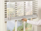 allen + roth Trim at Home 2-in Slat Width 46-in x 64-in Cordless White Faux Wood Room Darkening Horizontal Blinds