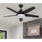 Harbor Breeze Avalyn 52-in Matte Black with LED Ceiling Fan With Light and Wall Control Included