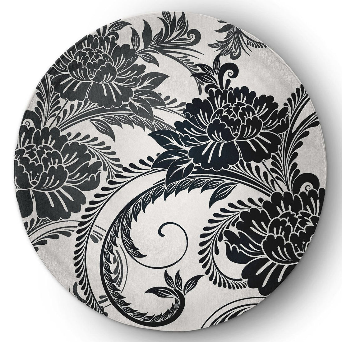 Barakah Chenille Floral Indoor / Outdoor Rug 5\' Round Rug