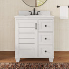 Project Source Dover 36-in True White Single Sink Bathroom Vanity with White Cultured Marble Top (Fully Assembled)