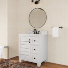 Project Source Dover 36-in True White Single Sink Bathroom Vanity with White Cultured Marble Top (Fully Assembled)