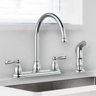 Project Source BRICE Polished Chrome Double Handle Deck-mount Kitchen Faucet (Includes Deck Plate)