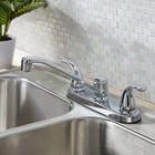 Project Source Dover Chrome Double Handle Deck-mount Kitchen Faucet (Includes Deck Plate)