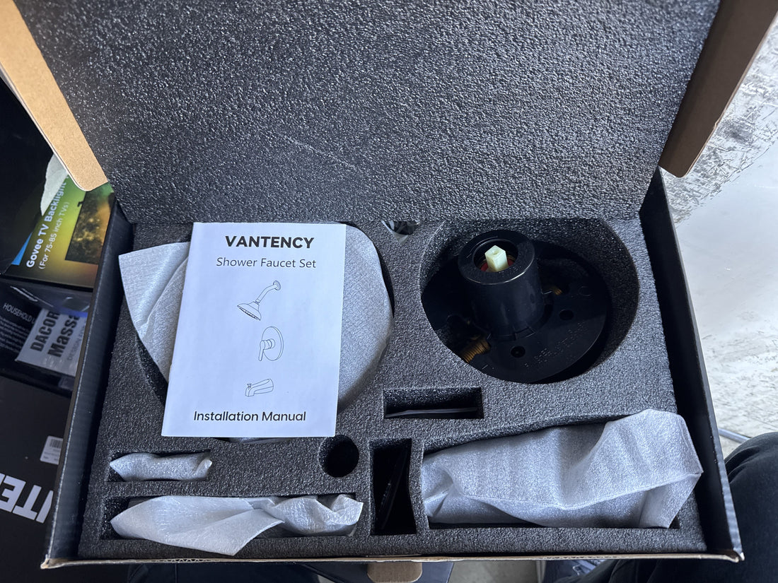Shower Faucet Set with Valve (Black)