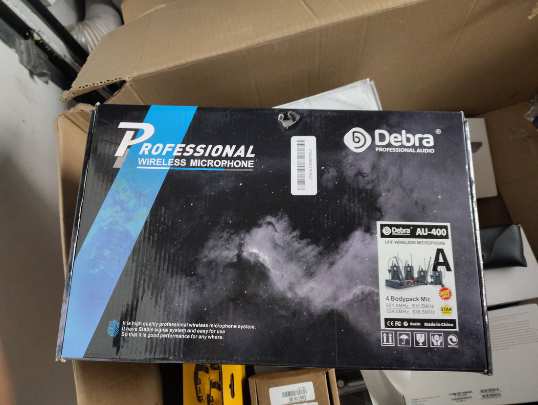 Debra AU-400 UHF Wireless Microphone 4 Bodypack Mic