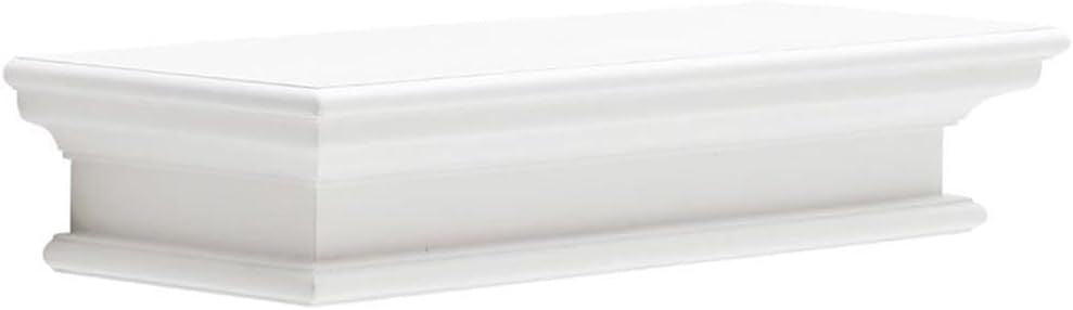 NovaSolo Furniture Floating Wall Shelf, Medium, Pure White Color