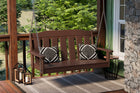 allen + roth by POLYWOOD Oakport 2 -person Mahogany Outdoor Swing