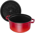 STAUB La Cocotte 7-Quart Cast Iron Round Cocotte, 6.75 L, Made in France, Cherry