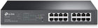 TP-Link 16-Port Gigabit Rackmount Easy Smart Web-Managed PoE Plus Switch, 8-Port, 802.11at, 150W, PoE Auto Recovery, Black (TL-SG1016PE)