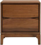 New Spec Monte Rosa 2 Drawer Wood Night Stand in Walnut