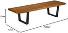 Nelson Walnut Wood Bench 48 W, Modern Bench, Entryway Bench with Sturdy Wood Frame for Hallway, Mudroom, Living Room