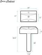 Concorde Square Two-Piece Pedestal Sink