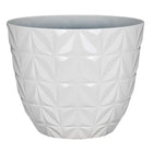 allen + roth Cone 16.61-in W x 16.61-in L x 14.37-in H White Resin Indoor/Outdoor Planter