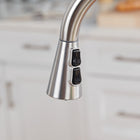 Project Source Ellesburg Stainless Steel Single Handle Deck-mount Pull-down Kitchen Faucet with Sprayer (Includes Deck Plate)