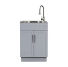 Style Selections 21.4-in x 24.1-in 1 -Basin Light Gray Freestanding Utility tub with Cabinet with Drain with Faucet