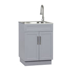 Style Selections 21.4-in x 24.1-in 1 -Basin Light Gray Freestanding Utility tub with Cabinet with Drain with Faucet