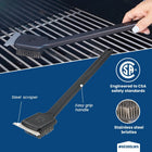 Mr. Bar-B-Q Stainless Steel Bristle Long Handle Grill Brush 17.5-in Plastic Handle with Scraper Blade