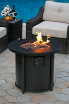 Style Selections 30-in W 50000 Maximum BTUs Steel Round Liquid propane Fire pit table