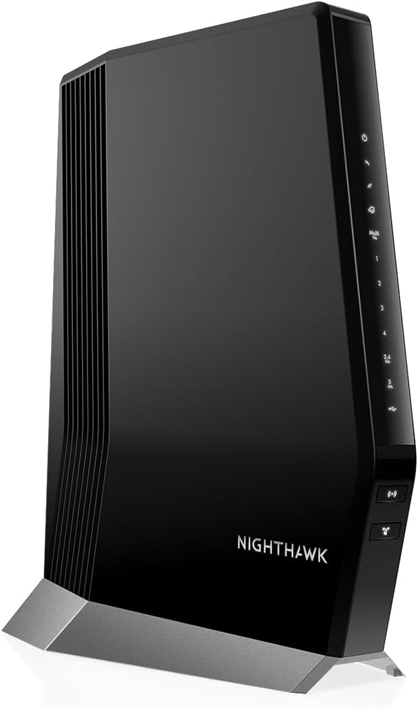 NETGEAR Nighthawk Cable Modem with Built-in WiFi 6 Router (CAX80) - Compatible All Major Providers incl. Xfinity, Spectrum, Cox | Plans Up to 6Gbps AX6000 speed DOCSIS 3.1, Black