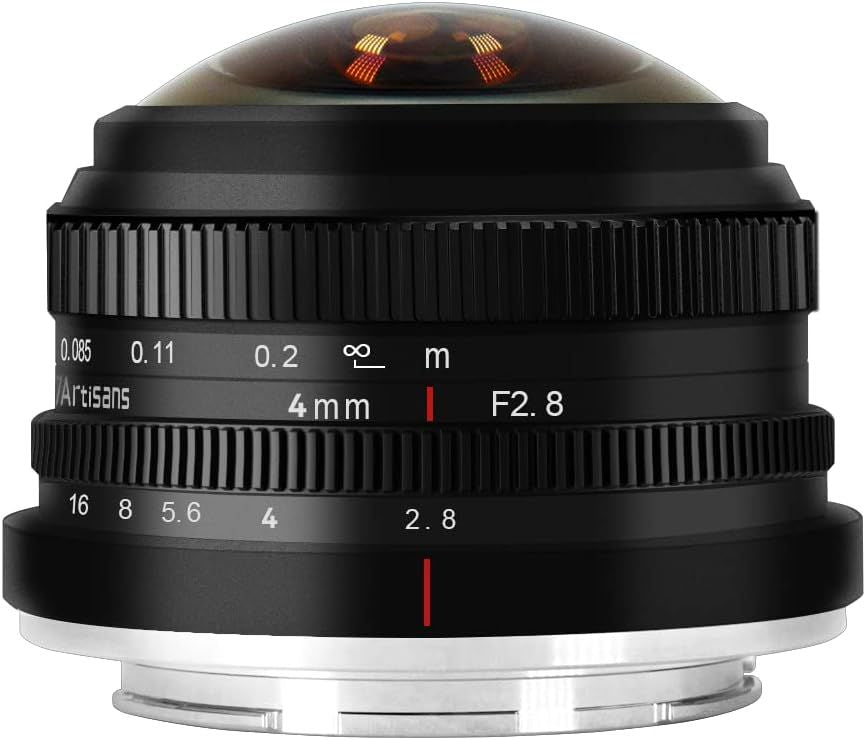 7artisans 4mm F2.8 APS-C Format Circular Fisheye Lens, Ultra Wide 360 Panoramic View, Compatible with Olympus and Panasonic Micro Four Thirds Mount Cameras