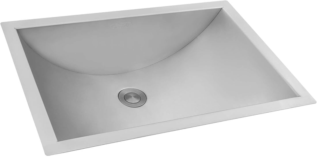 Ruvati 16 x 11 inch 16 Gauge Stainless Steel Bathroom Sink - Rectangular Bathroom Sink with Brushed Finish hides scratches, Easy-to-Clean Undermount Sinks - RVH6107