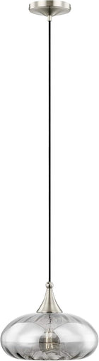 Livex Lighting 40603-91 Art Glass Mini Pendant 1 Light, Brushed Nickel