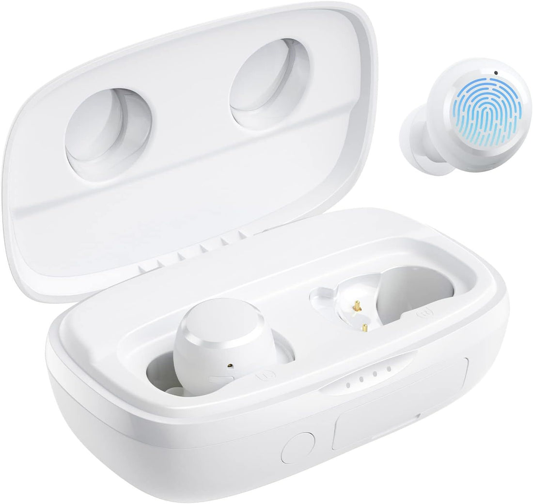 Tribit Wireless Earbuds, 110H Playtime Bluetooth 5.3 IPX8 Waterproof Call Noise Reduction Bluetooth Earbuds Headphones with Mic Earphone in-Ear Wireless Earphones, Flybuds 3 White